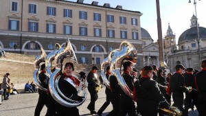 Paradorkester på Piazza del Popolo